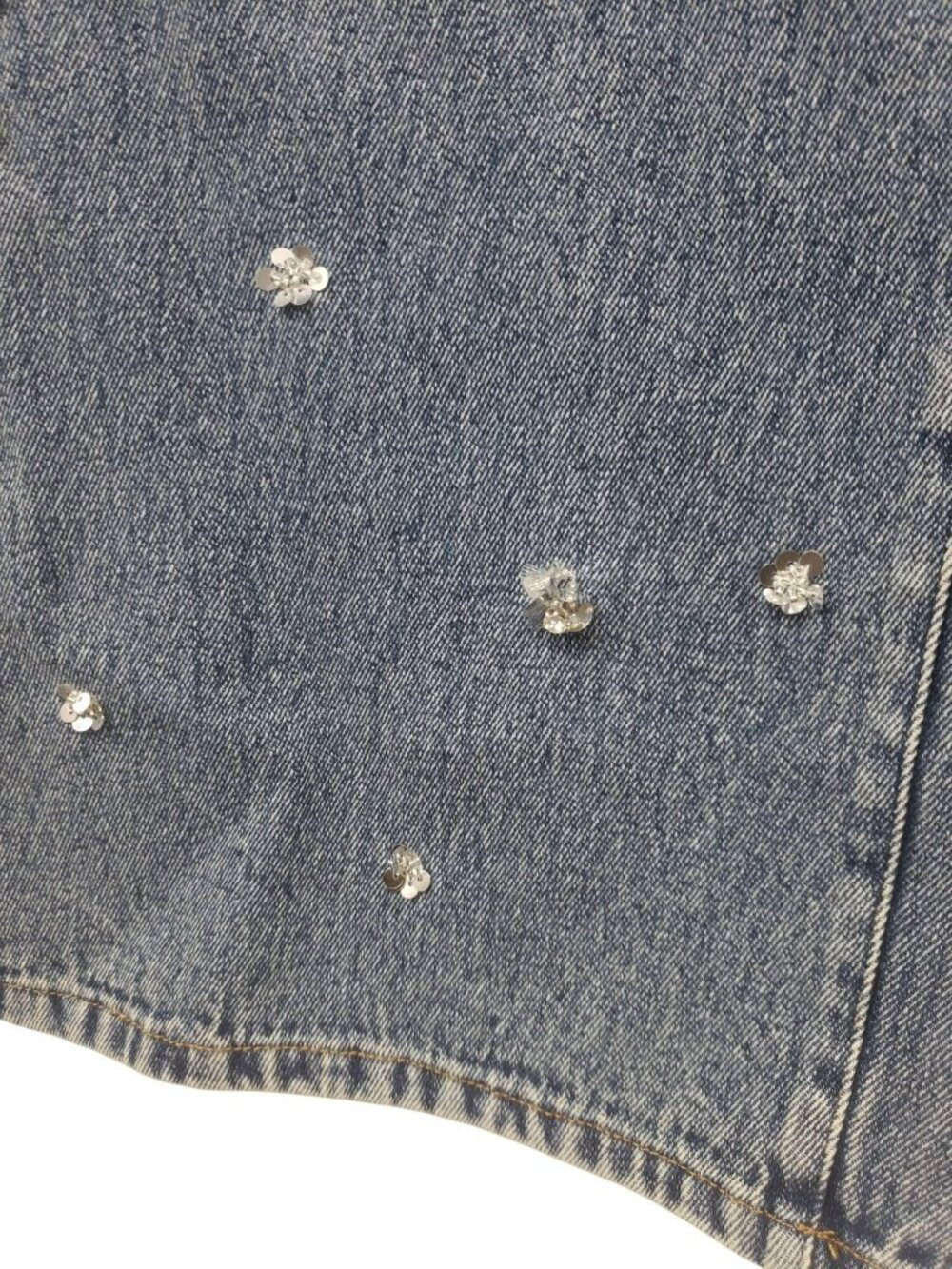 NEW Simkhai $695 Zealand Jeans Hollywood Blue Crystal Embellished Sequin Bling - Picture 7 of 16